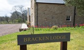 Bracken Lodge - welcome sign