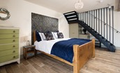 The Granary at West Moneylaws -  the bespoke iron staircase leading to the bedroom