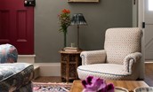 Stable Cottage, Glanton Pyke - comfortable seating in the sitting room for guest to relax and unwind