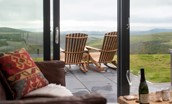 The Maple - relax on the sofa after a day of exploring and enjoy the views with a glass of wine