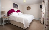The School House, Capheaton - bedroom with king size bed which can be converted to a twin room, on request