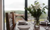 The Maple - enjoy meals around the dinning table with the Coquet valley as the backdrop