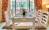 The Eslington Lodge dining room with seating for 6