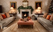 Broadgate House - unwind in the drawing room over the festive period with large sofas and open fire