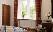 Pentland Cottage - the view over the garden from the bedroom
