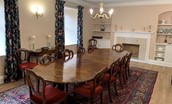 Wark Farmhouse - the opulent dining room with seating for twelve guests