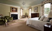 Fairnilee House - Craigmyle - with super king bed, seating area and dressing table