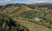 Blackhouse Forest Estate - aerial views of the lodge and surrounding area in the Yarrow Valley