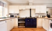 Grey Barns - the extensively equipped kitchen with a double Aga and separate electric double oven