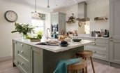 Greenhead Cottage - a well-equipped Shaker-style kitchen with central island