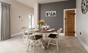 Mill Cottage, Brockmill Farm - round dining table with seating for 4 guests