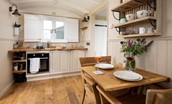 Wagtail - open plan studio space with kitchen and dining area