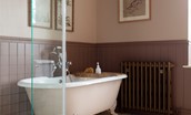 The Old Rectory - large walk-in shower in the bathroom as well as roll-top bath