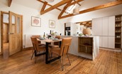 The Old School - the feature beams in the open plan living area