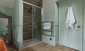 Gardener's Cottage, Twizell Estate - first floor family bathroom with bath and separate walk-in shower