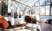 The Old School House - a heated conservatory with compact wood burner
