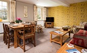 Dairy Cottage, Knapton Lodge - living area with a large sofa and two armchairs