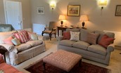 Wark Farmhouse - the drawing room with space for all guests