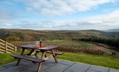 The Elm - take in the views across the Croquet valley whilst dining alfresco