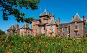 Thirlestane Castle - front aspect with wild flowers