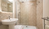 Westwood Cottage - shower room with large walk-in shower and heated towel rail