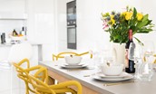 1 The Bay, Coldingham - bringing a virbant pop of yellow to the clean, minimalist interior