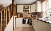 Dairy Cottage, Knapton Lodge - the galley style kitchen