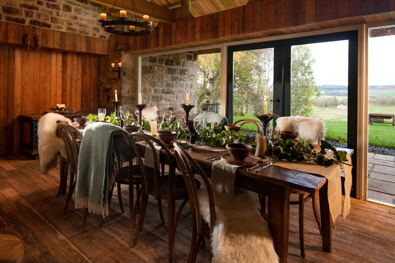 Candle-lit dining experience in a chic Northumbrian Bothy