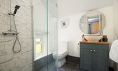 Caste View, Bamburgh - bedroom four en suite shower room
