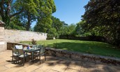 Eslington Lodge - large private garden with patio and outdoor dining table