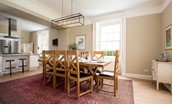 Seaview House - dining table to seat up to eight guests in the open-plan kitchen / dining area