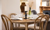 Swan's Nest - dining space with limewashed table and seating for four guests