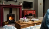 Stable Cottage, Glanton Pyke - a Smart TV and log burner situated in the living room