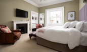 The Linen House - bedroom four with zip and link beds, which can be configured as a super king double or twin, as preferred