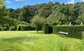 Dairy Cottage, Knapton Lodge - the beautifully kept lawns and intricate hedging leading through to the private garden area