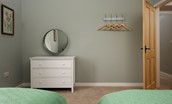 The Rushes - chest of drawers and hanging space in bedroom one