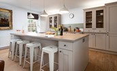 Cuthbert House - open plan kitchen with island and breakfast bar