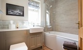 Greengate - family bathroom with bath and shower over, WC and basin
