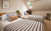 Birks Stable Cottage - bedroom three with fixed twin beds