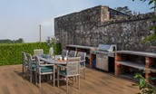 Seaview House - timer decking with outdoor cooking area and dining for eight