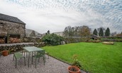 The Art House - the large rear garden with views to Littondale and beyond