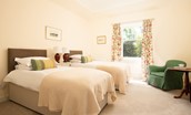 Mossfennan House - bedroom four with twin beds