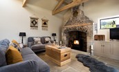 The Stables at West Moneylaws -  large inglenook fireplace