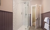 Laurel Cottage - large walk-in shower in the family bathroom