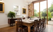 The Stables - dining table can comfortably seat up to 10 guests