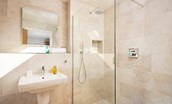 Bracken Lodge - the en suite of bedroom four has a large walk-in shower with rainfall shower head