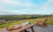 The Maple - enjoy alfresco meals whilst taking in the views across the Upper Coquet valley
