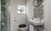 Gardener's Cottage, Twizell Estate - en suite shower room with shower, WC and basin