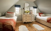 Captain's Landing - twin beds in bedroom two with chest of drawers