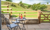 Lucy - private patio area with stunning views to the rolling countryside